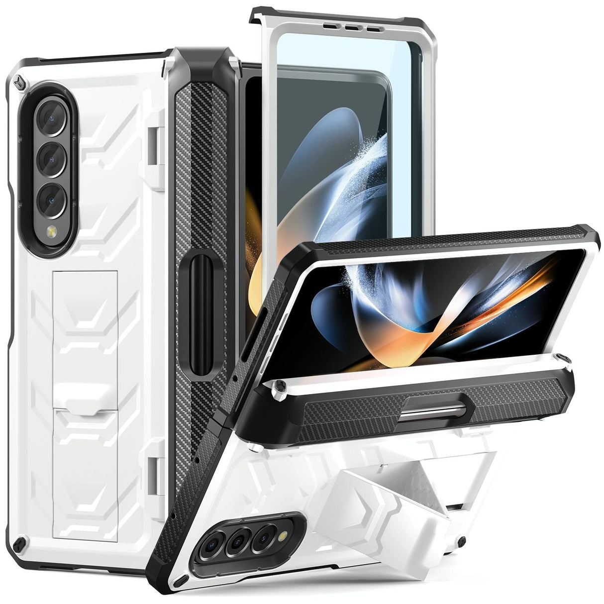 For Samsung Galaxy Z Fold4 5G Foldable Shockproof Phone Case - Black