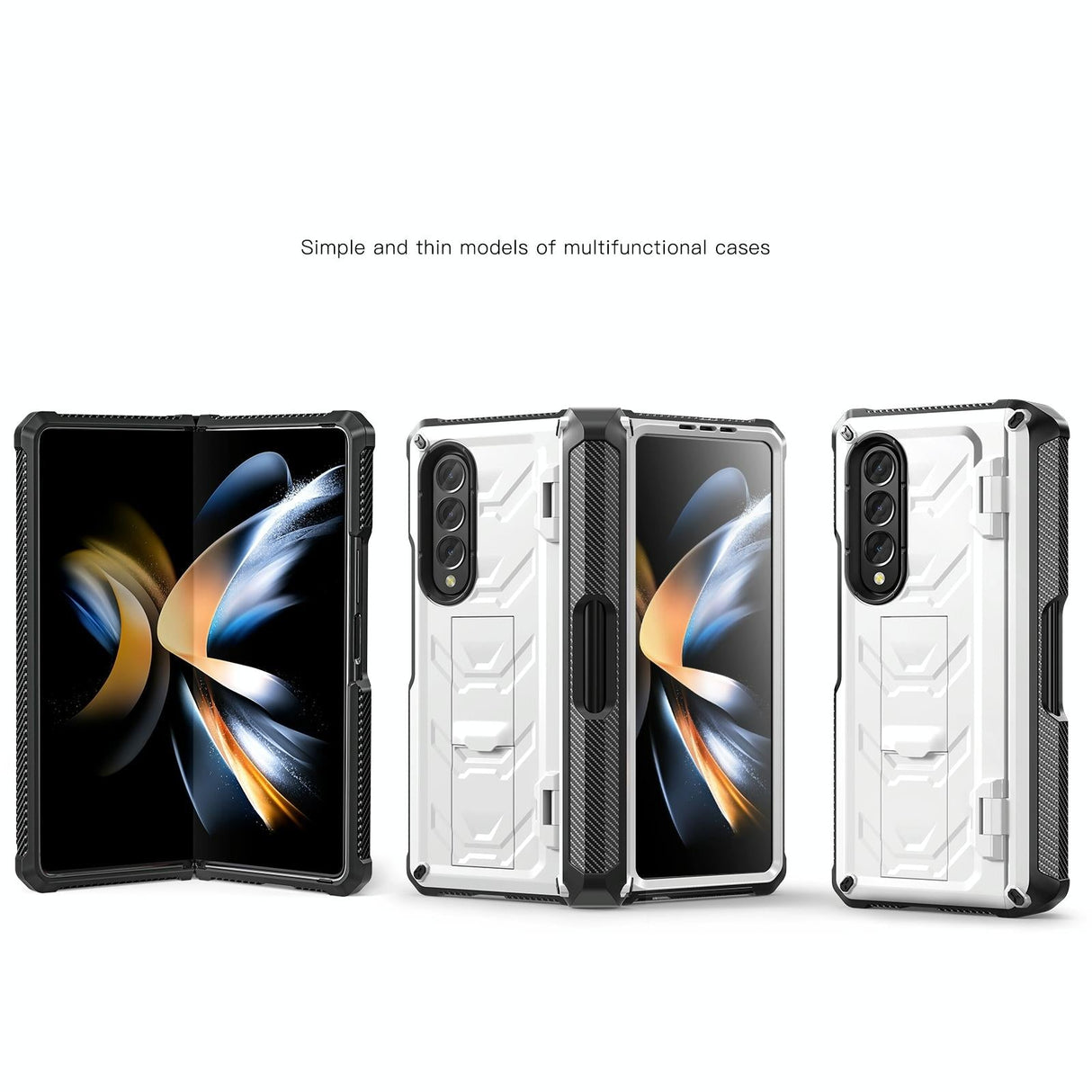 For Samsung Galaxy Z Fold4 5G Foldable Shockproof Phone Case - Black
