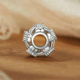 925 Sterling Silver Platinum Plated Sweet Bow Diy Beads - Side View