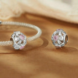 925 Sterling Silver Platinum Plated Sweet Bow Diy Beads - Top-Down View
