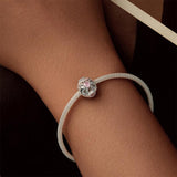 925 Sterling Silver Platinum Plated Sweet Bow Diy Beads - Close-Up Angle