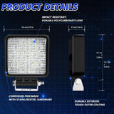4 Inch Flood - Surface Mixed Luminous Square Light D0083 - Side View