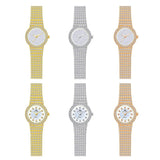 Starry Diamond Chain Women Wrist Watch - Rose Gold Diamonds Surface - Top-Down View