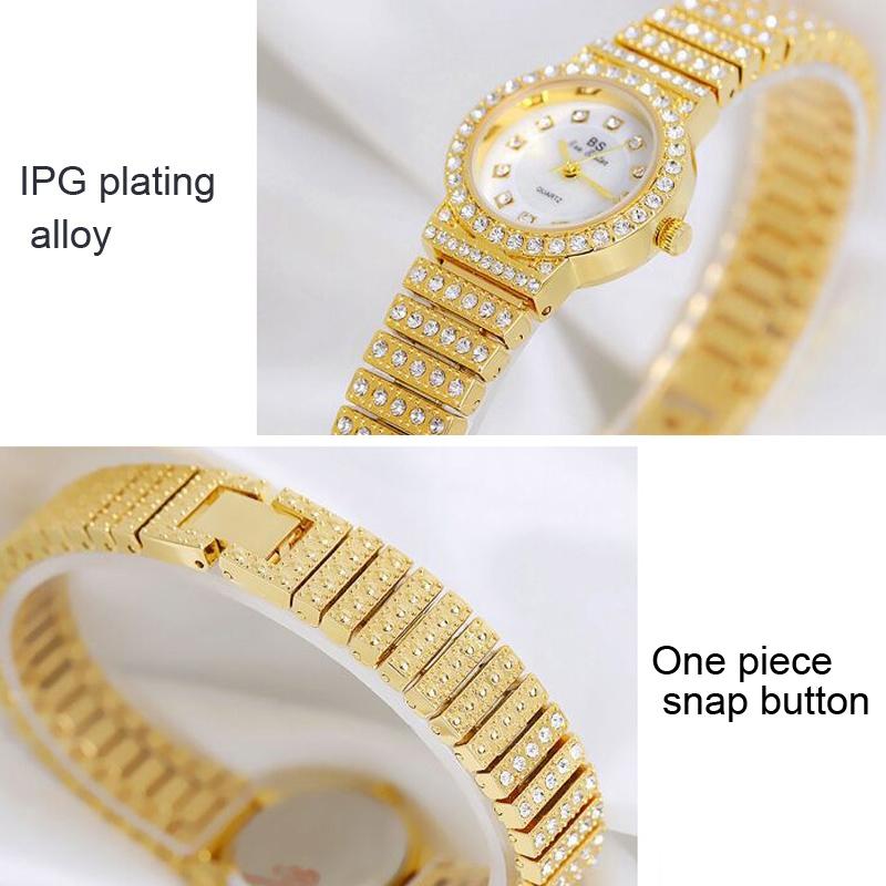 Starry Diamond Chain Women Wrist Watch - Rose Gold Diamonds Surface