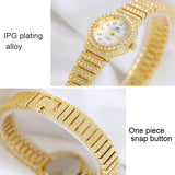 Starry Diamond Chain Women Wrist Watch - Rose Gold Diamonds Surface - 45-Degree Angle