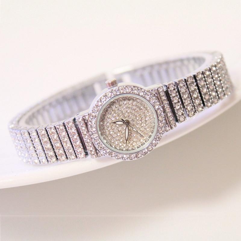 Starry Diamond Chain Women Wrist Watch - Rose Gold Diamonds Surface