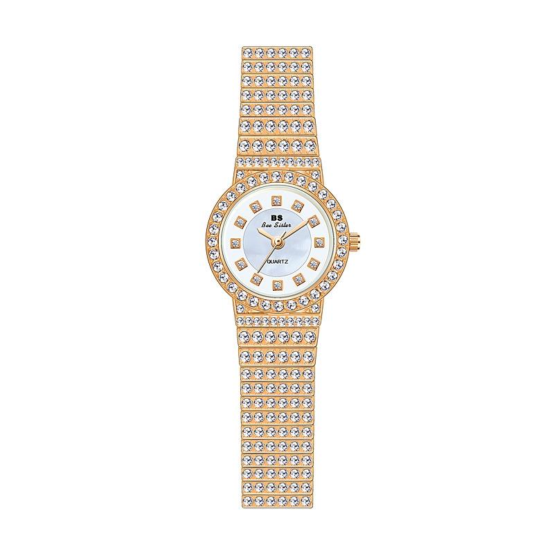 Starry Diamond Chain Women Wrist Watch - Rose Gold Diamonds Surface