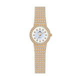 Starry Diamond Chain Women Wrist Watch - Rose Gold Diamonds Surface - Low Angle