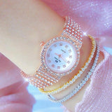 Starry Diamond Chain Women Wrist Watch - Rose Gold Diamonds Surface - Extra Image