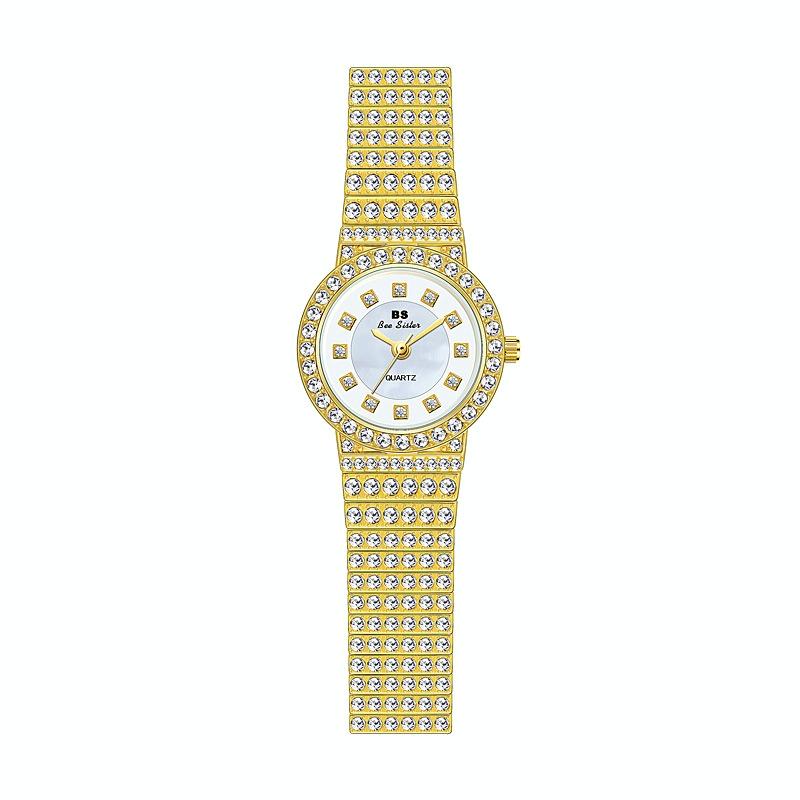 Starry Diamond Chain Women Wrist Watch - Rose Gold Diamonds Surface