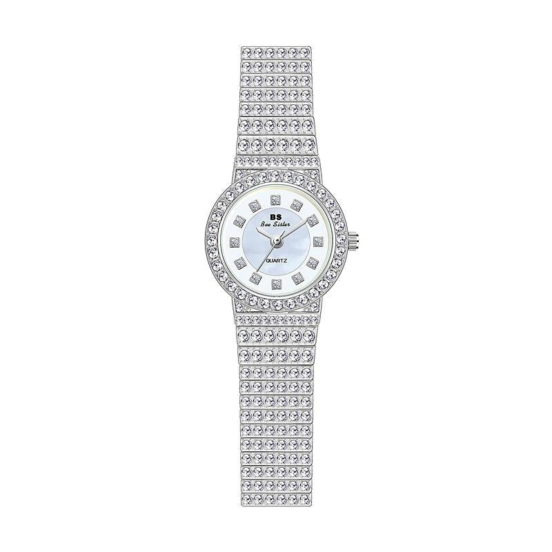 Starry Diamond Chain Women Wrist Watch - Rose Gold Diamonds Surface