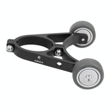 Foldable Auxiliary Wheel Bracket For Electric Scooters - Compatible With Xiaomi Ninebot And More - Black - Rear View