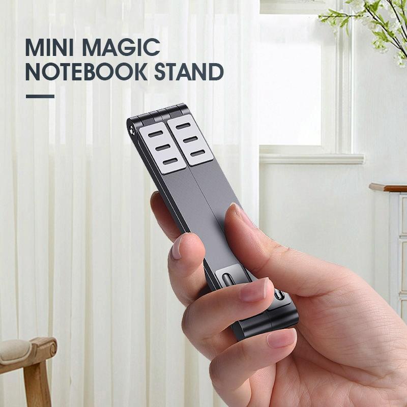 Foldable Aluminum 3-in-1 Phone Tablet Stand - Portable Storage - Grey
