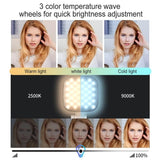 Portable Mini Clip-on Led Fill Light for Video Conferencing and Live Streaming - Black - 45-Degree Angle