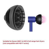 2 In 1 Diffuser For Dyson Hd01 Hd16 Hair Dryers Wave+Curl Attachment Gray - Front View