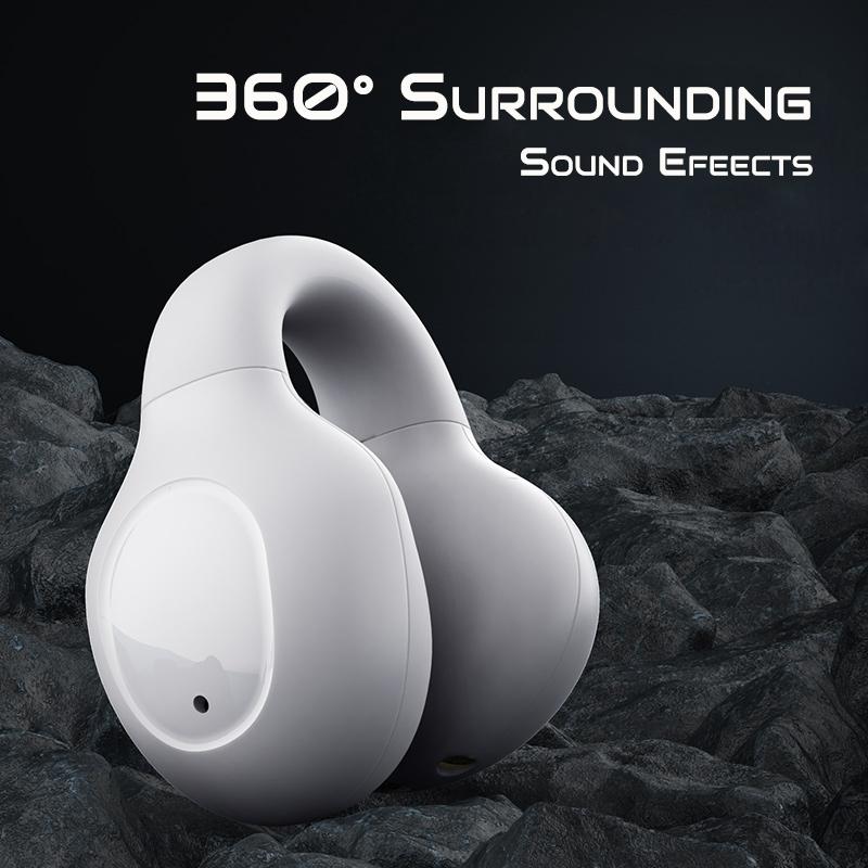 Wireless Bone Conduction Earbuds with Noise Reduction - White