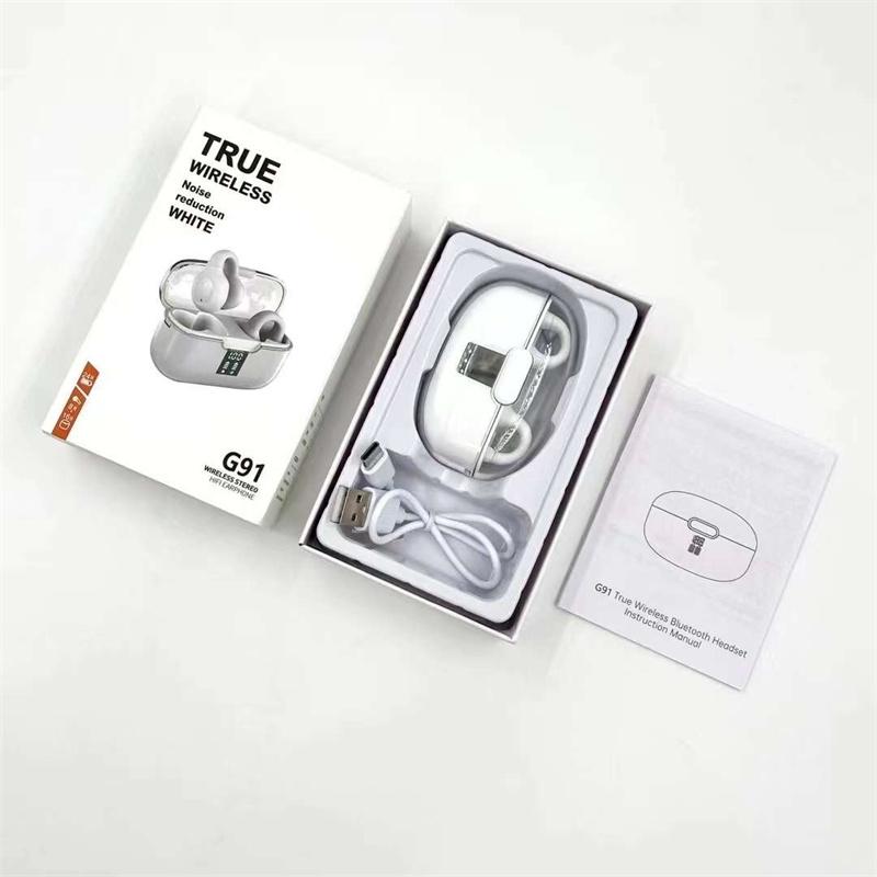 Wireless Bone Conduction Earbuds with Noise Reduction - White