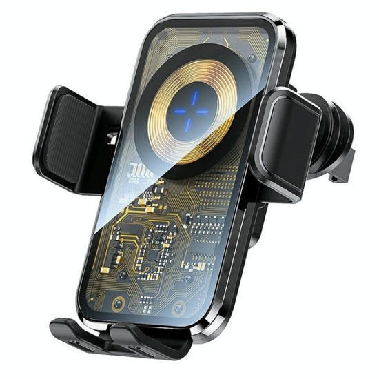 15w Fast Car Vent Wireless Charger with Intelligent Induction - Tarnish