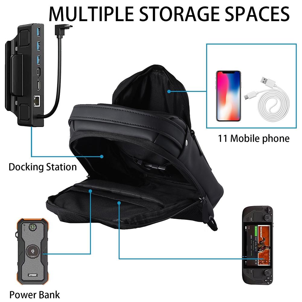 Steam Deck Crossbody Carry Bag - Black