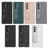 For Samsung Galaxy Z Fold4 5G Leather Case With Stand - Ultra Thin - Cross Texture - Side View
