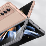 For Samsung Galaxy Z Fold4 5G Leather Case With Stand - Ultra Thin - Cross Texture - 45-Degree Angle