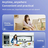 Portable Telescopic Desktop Phone Stand - Foldable & Rotating - Silver - Close-Up Angle