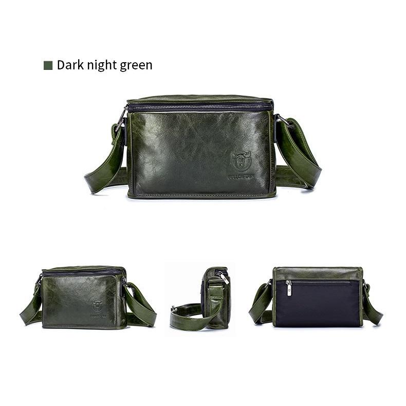Men Brown Leather Shoulder Bag - Cool Black
