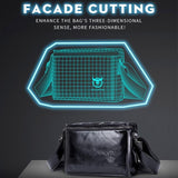 Men Brown Leather Shoulder Bag - Cool Black - Rear View