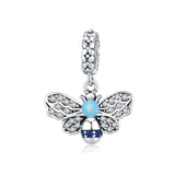 925 Sterling Silver Bee Pendant For Diy Bracelets - Front View