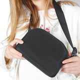 Waterproof Nylon Chest Bag For Outdoor Sports Running Mobile Phone Pocket - Black - Top-Down View