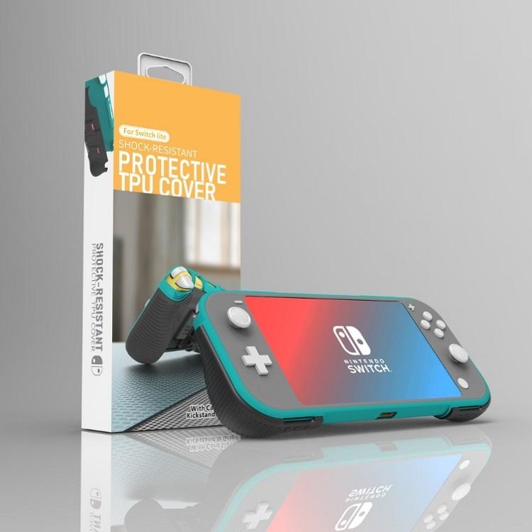 Protective Shell for Switch Lite with Game Card Box and Grip - Black And Green