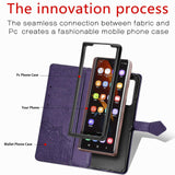 For Samsung Galaxy Z Fold4 5G Embossed Mandala Leather Phone Case - Black - Extra Image