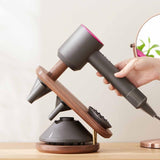Black Walnut Hair Dryer Storage Bracket - Solid Wood - Front View
