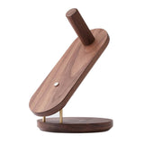 Black Walnut Hair Dryer Storage Bracket - Solid Wood - Side View