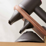 Black Walnut Hair Dryer Storage Bracket - Solid Wood - Rear View