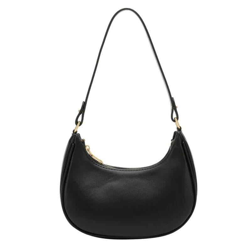 Stylish Crescent Shoulder Bag For Women - Beige With Brown
