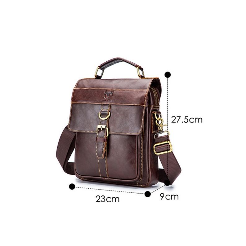 Retro Leather Men Shoulder Bag First Layer Cowhide - Brown