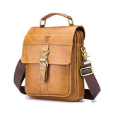 Retro Leather Men Shoulder Bag First Layer Cowhide - Brown