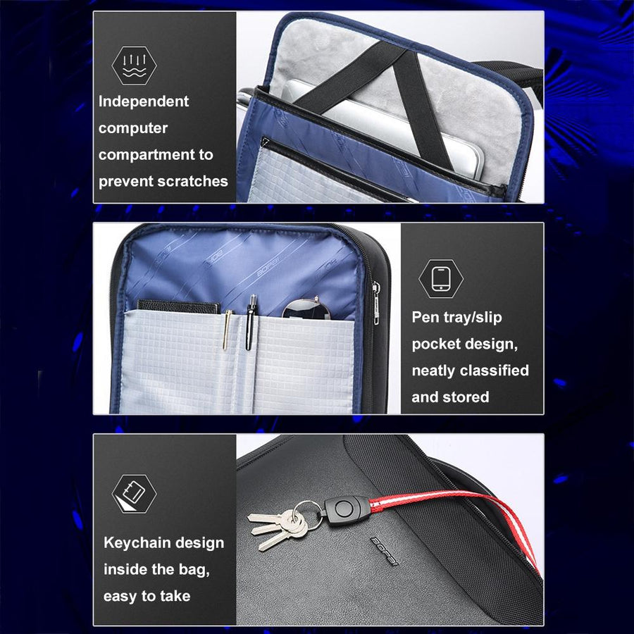Waterproof Laptop Backpack with Usb & Type-c Port - Large Capacity Black