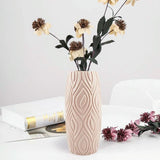 2-piece Plastic Vase Set for Creative Flower Arrangements Wet and Dry Decor - Pink - Side View