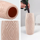 2-piece Plastic Vase Set for Creative Flower Arrangements Wet and Dry Decor - Pink - Top-Down View