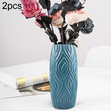 2-piece Plastic Vase Set for Creative Flower Arrangements Wet and Dry Decor - Pink - Rear View
