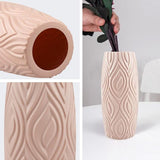2-piece Plastic Vase Set for Creative Flower Arrangements Wet and Dry Decor - Pink - Low Angle
