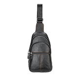 Stylish Genuine Leather Crossbody Chest Bag For Men And Women Functional And Versatile Design - Coffee - Front View
