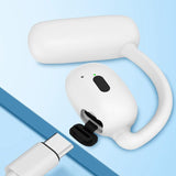 Wireless Hanging Earbuds with Bluetooth V5.4 Stereo Sound - Black - 45-Degree Angle