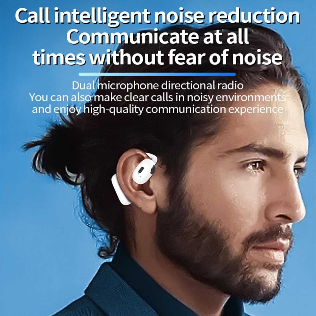 Wireless Hanging Earbuds with Bluetooth V5.4 Stereo Sound - Black