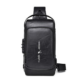 Waterproof Anti Theft Crossbody Backpack For Men - Black