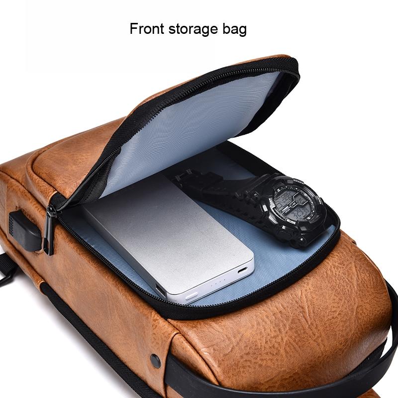 Waterproof Anti Theft Crossbody Backpack For Men - Black