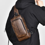Waterproof Anti Theft Crossbody Backpack For Men - Black