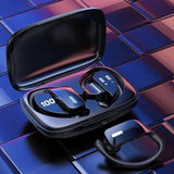Wireless Noise-cancelling Bluetooth Earbuds with Dual Battery Display - T17 Black - Rear View